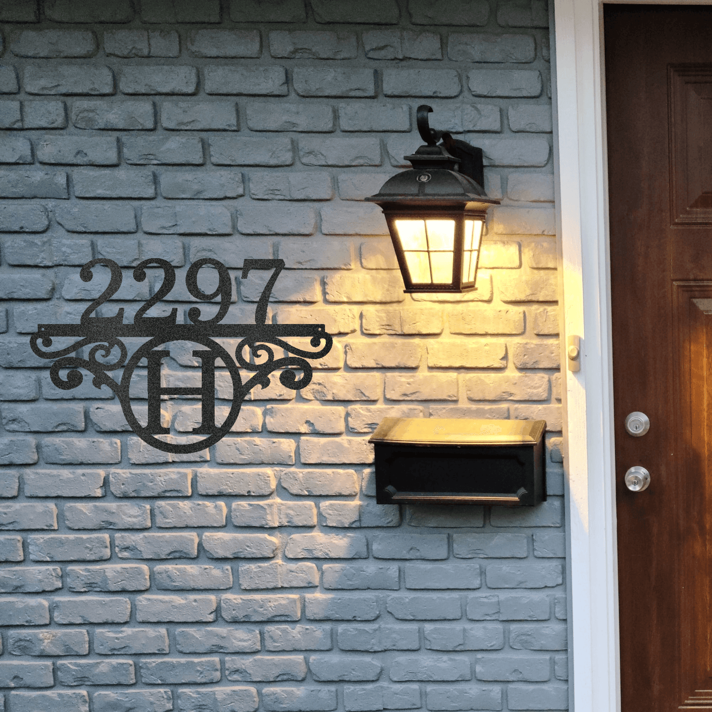 Initial Address Monogram Personalized Indoor Outdoor Steel Wall Sign Art - Mallard Moon Gift Shop