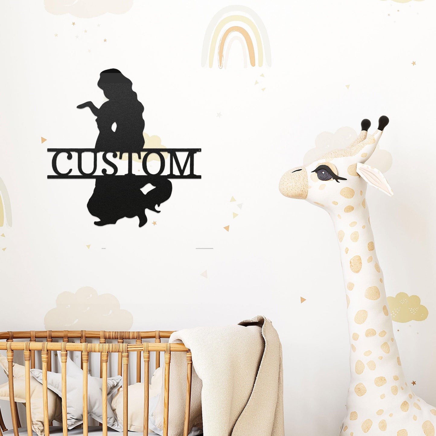 Princess Rapunzel Personalized Name Metal Art Wall Sign - Mallard Moon Gift Shop