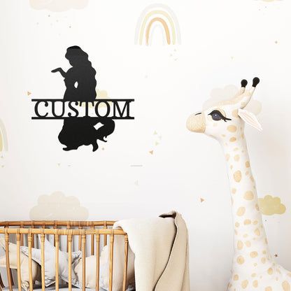 Princess Rapunzel Personalized Name Metal Art Wall Sign - Mallard Moon Gift Shop