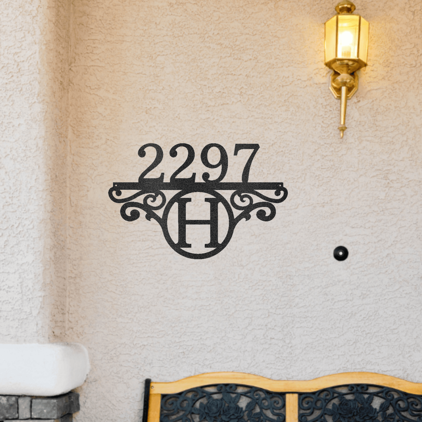 Initial Address Monogram Personalized Indoor Outdoor Steel Wall Sign Art - Mallard Moon Gift Shop