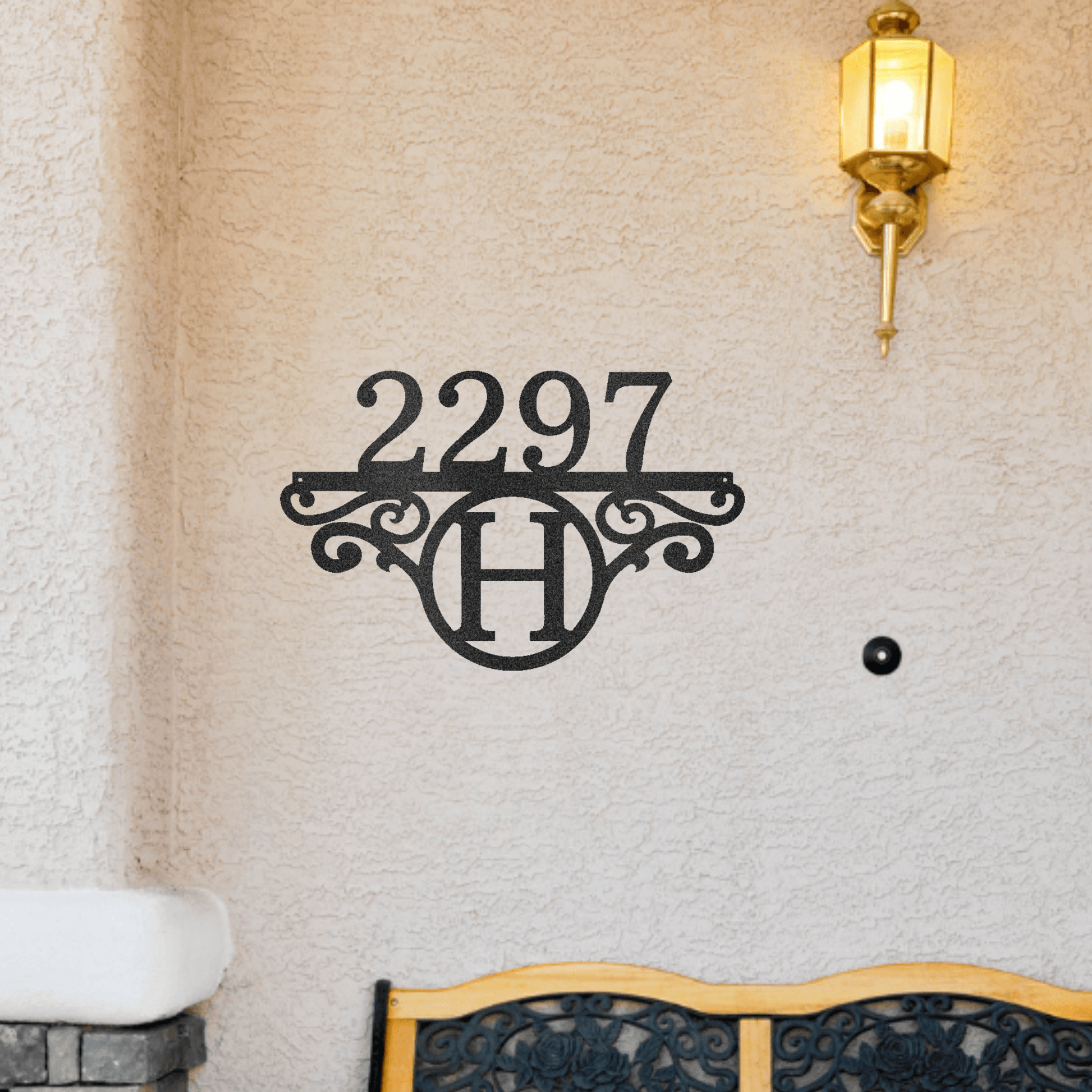 Initial Address Monogram Personalized Indoor Outdoor Steel Wall Sign Art - Mallard Moon Gift Shop