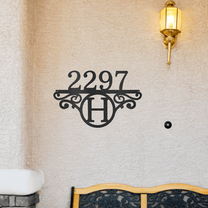 Initial Address Monogram Personalized Indoor Outdoor Steel Wall Sign Art - Mallard Moon Gift Shop