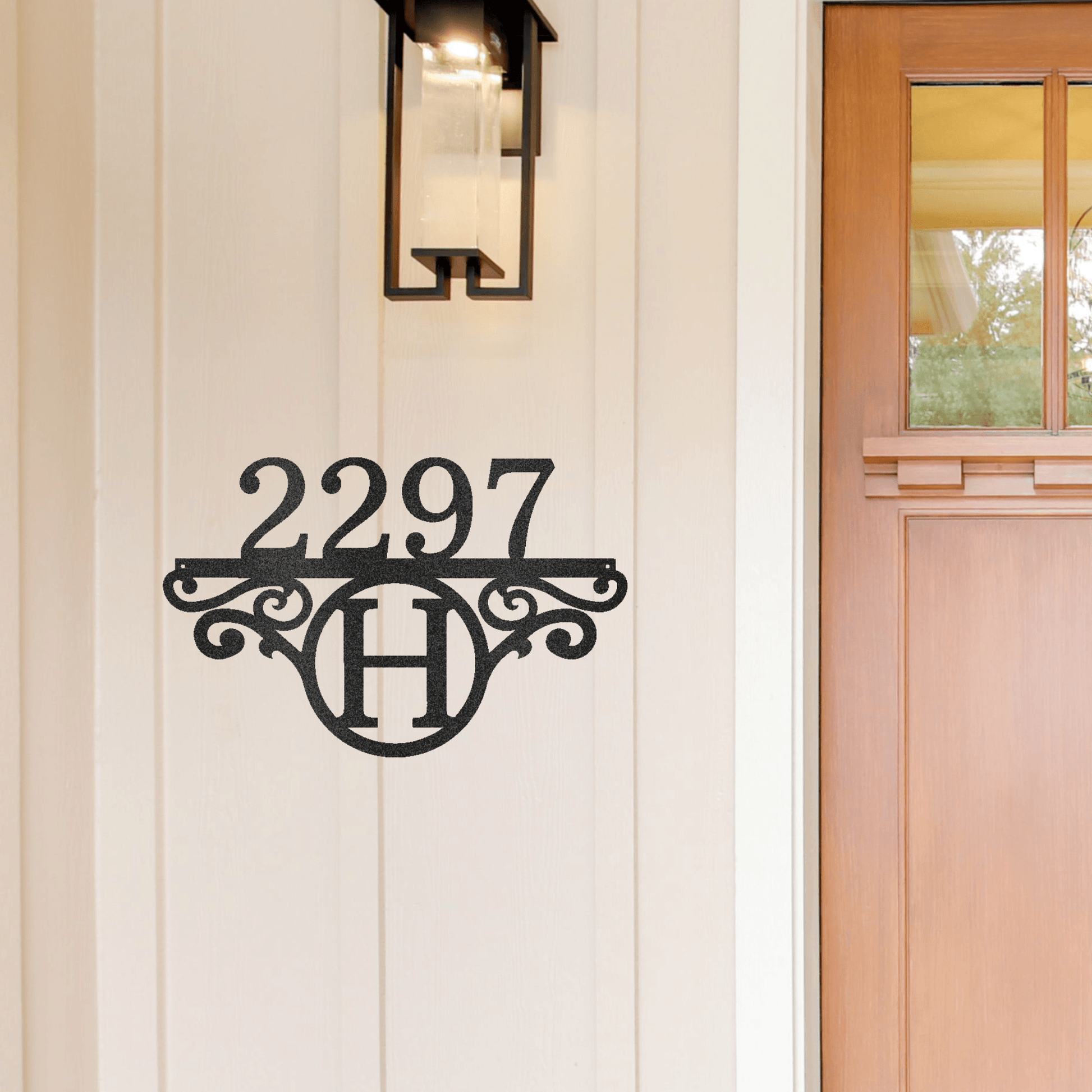 Initial Address Monogram Personalized Indoor Outdoor Steel Wall Sign Art - Mallard Moon Gift Shop