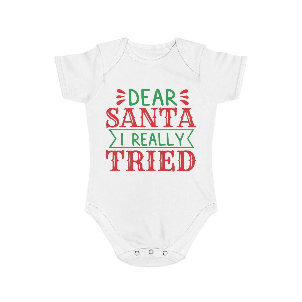 Dear Santa - I Really Tried Short Sleeve Baby Bodysuit - Mallard Moon Gift Shop