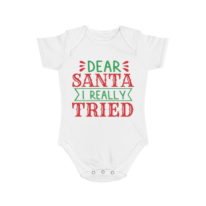 Dear Santa - I Really Tried Short Sleeve Baby Bodysuit - Mallard Moon Gift Shop