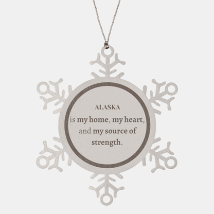 Alaska is my home Gifts, Lovely Alaska Birthday Christmas Snowflake Ornament For People from Alaska, Men, Women, Friends