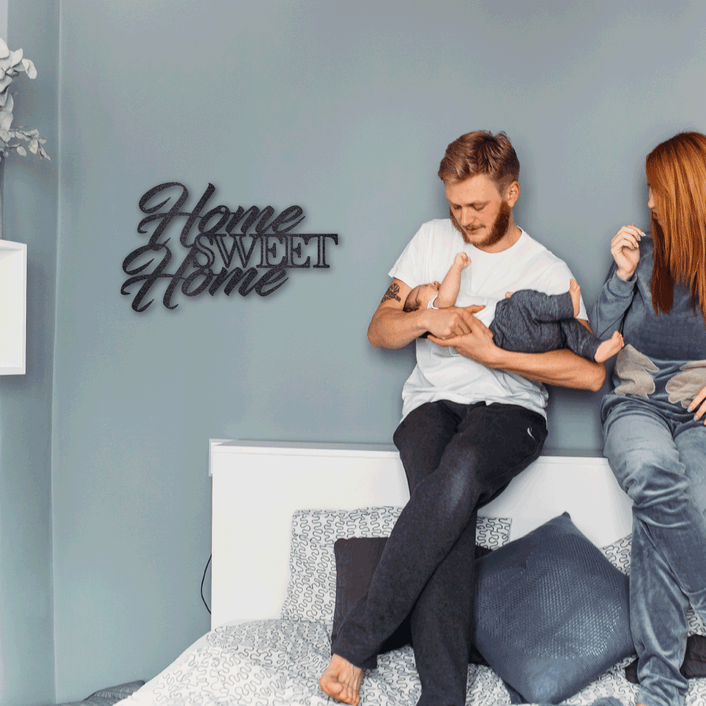 Home Sweet Home Indoor Outdoor Steel Wall Sign Art - Mallard Moon Gift Shop