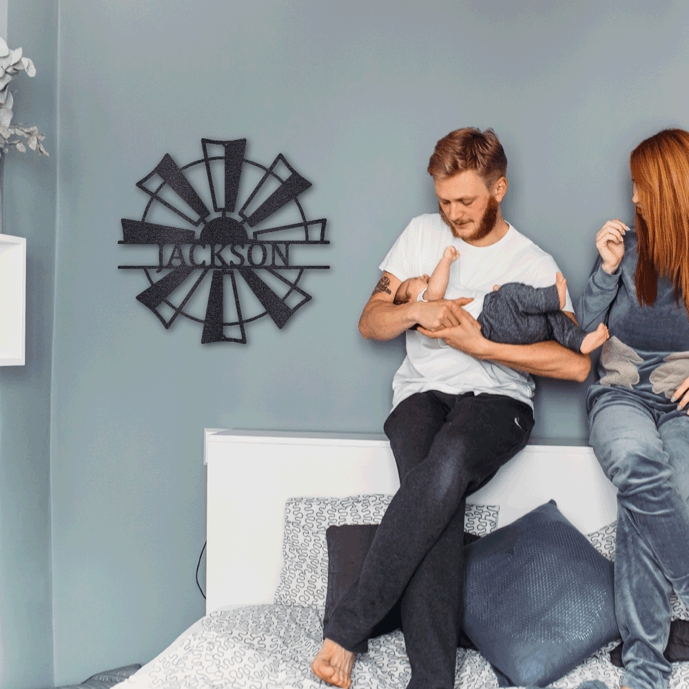 Windmill Cutom Metal Art Rustic Farmhouse - Mallard Moon Gift Shop