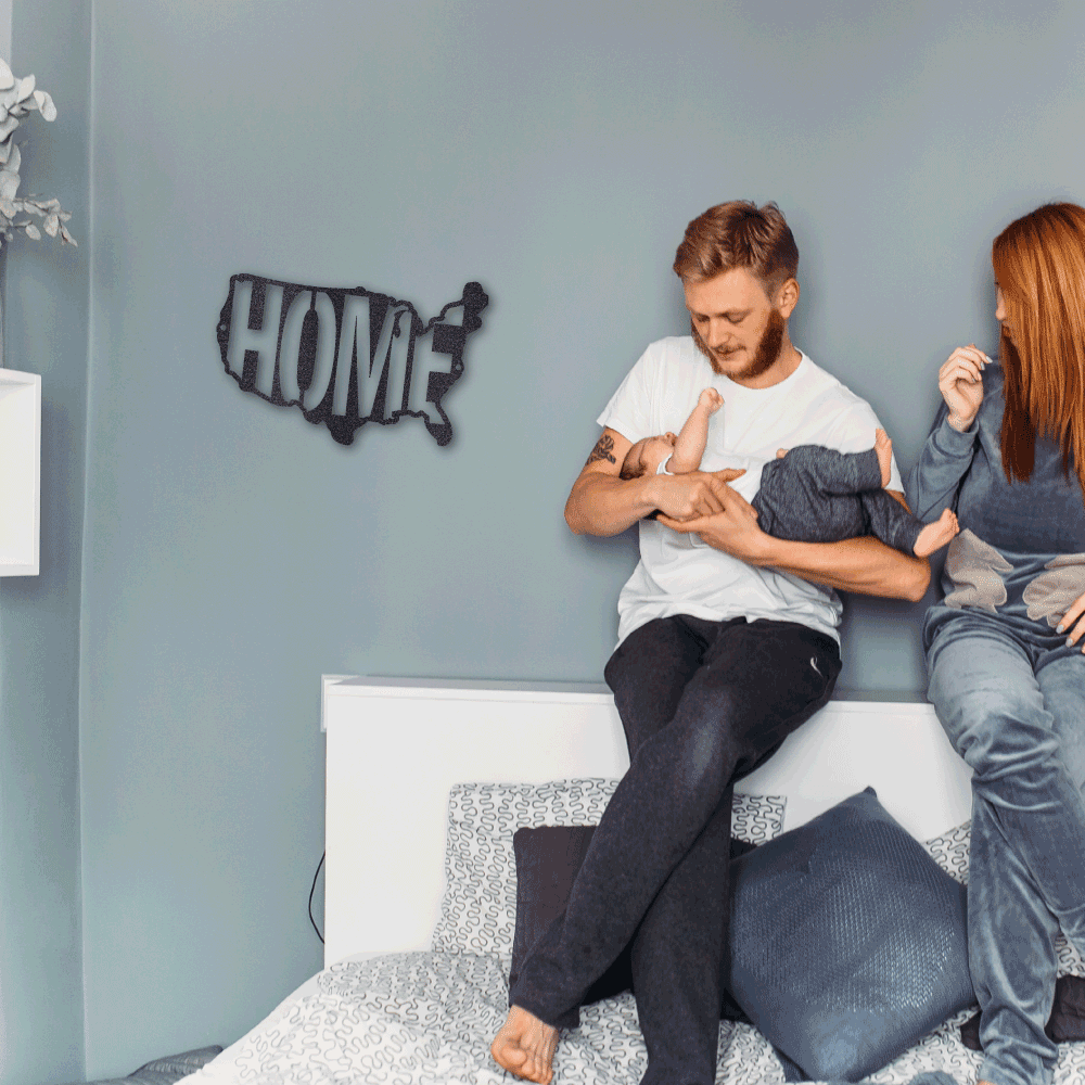 USA Home Indoor Outdoor Steel Wall Sign - Mallard Moon Gift Shop