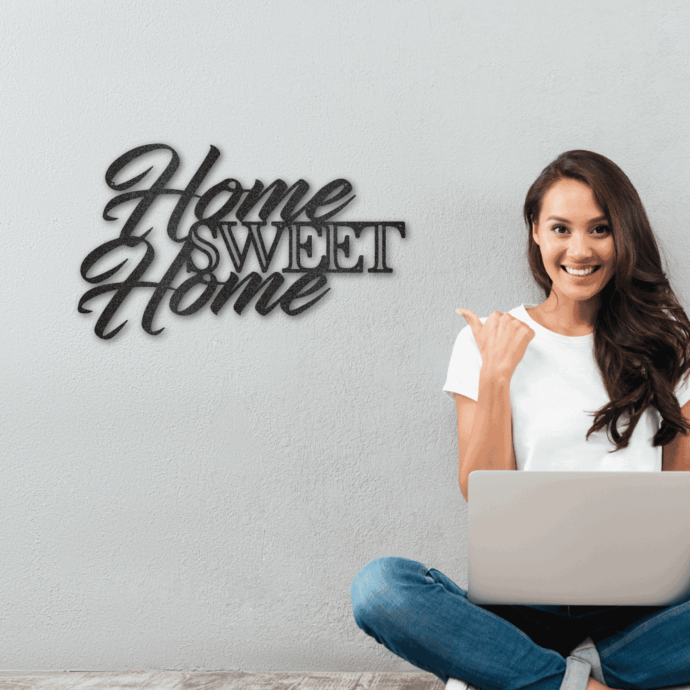 Home Sweet Home Indoor Outdoor Steel Wall Sign Art - Mallard Moon Gift Shop