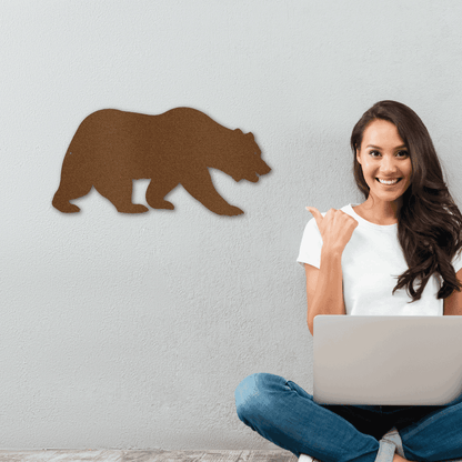 Grizzly Bear Steel Wall Sign - Mallard Moon Gift Shop