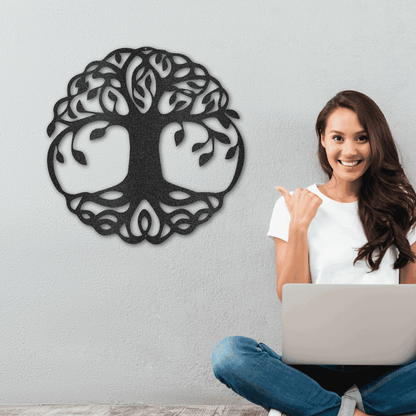 Classic Tree of Life Indoor Outdoor Steel Wall Sign - Mallard Moon Gift Shop