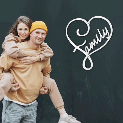 Family Love Indoor Outdoor Steel Wall Sign Metal Art - Mallard Moon Gift Shop