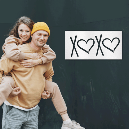 XOXO Hugs and Kisses Indoor Outdoor Steel Wall Sign - Mallard Moon Gift Shop