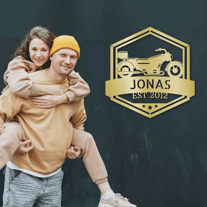 Motorcycle Custom Name Metal Wall Art Sign - Mallard Moon Gift Shop