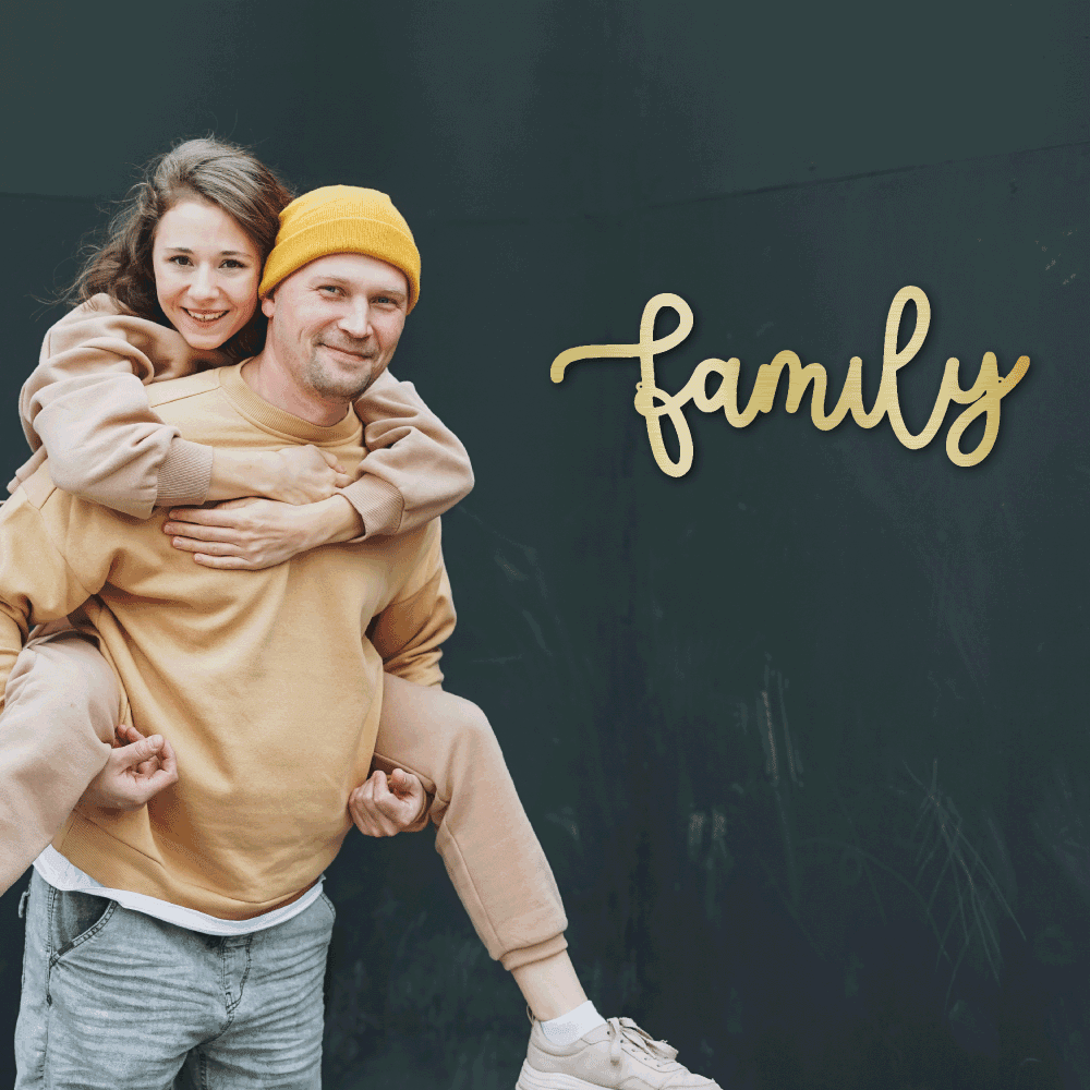 Family Script Indoor Outdoor Metal Wall Art - Mallard Moon Gift Shop