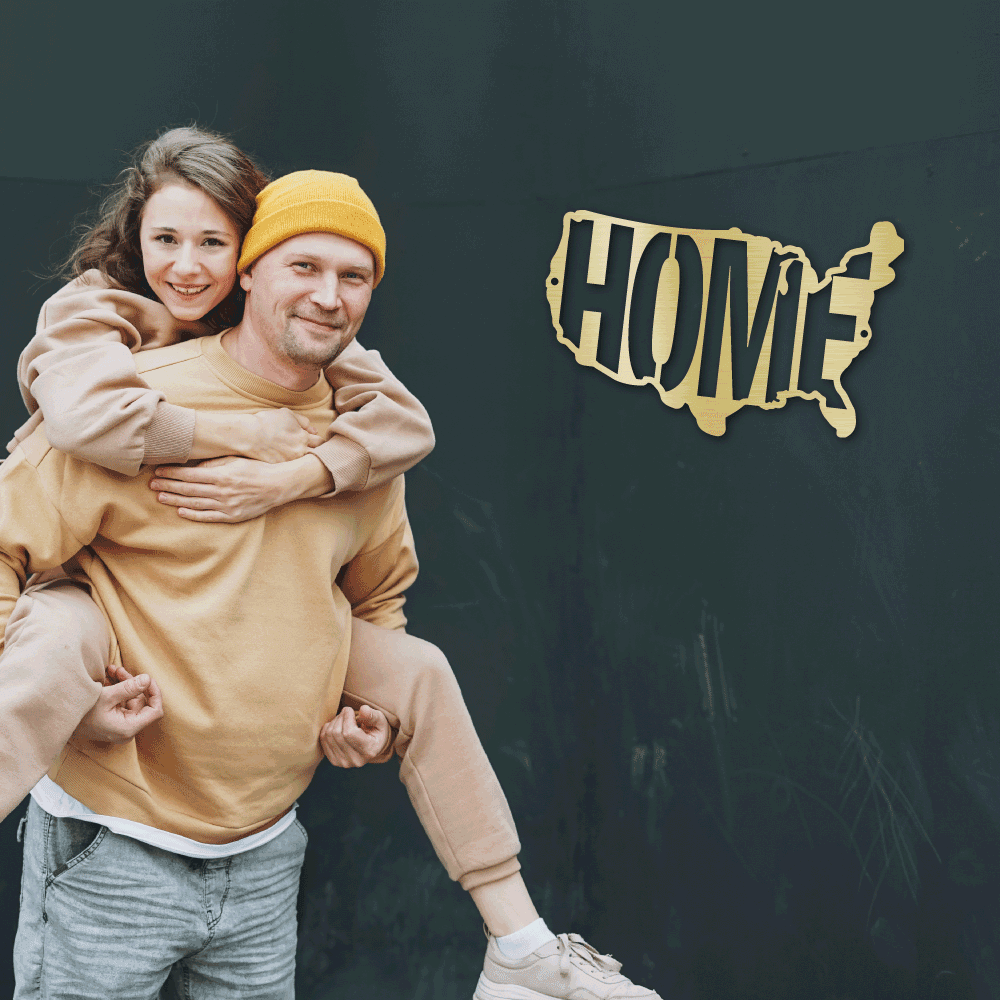 USA Home Indoor Outdoor Steel Wall Sign - Mallard Moon Gift Shop