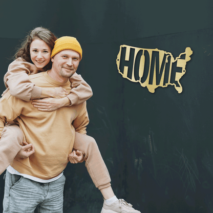 USA Home Indoor Outdoor Steel Wall Sign - Mallard Moon Gift Shop