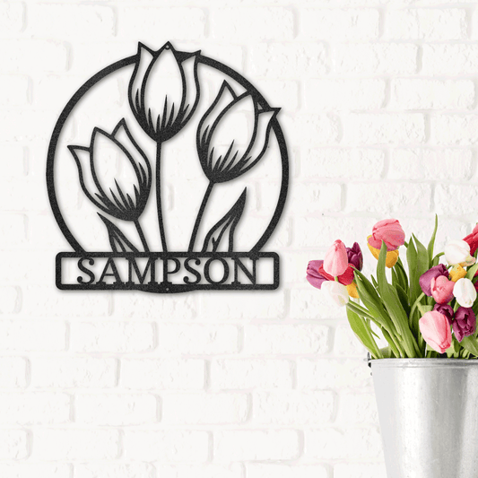 Wild Tulip Custom Name Metal Wall Art - Mallard Moon Gift Shop