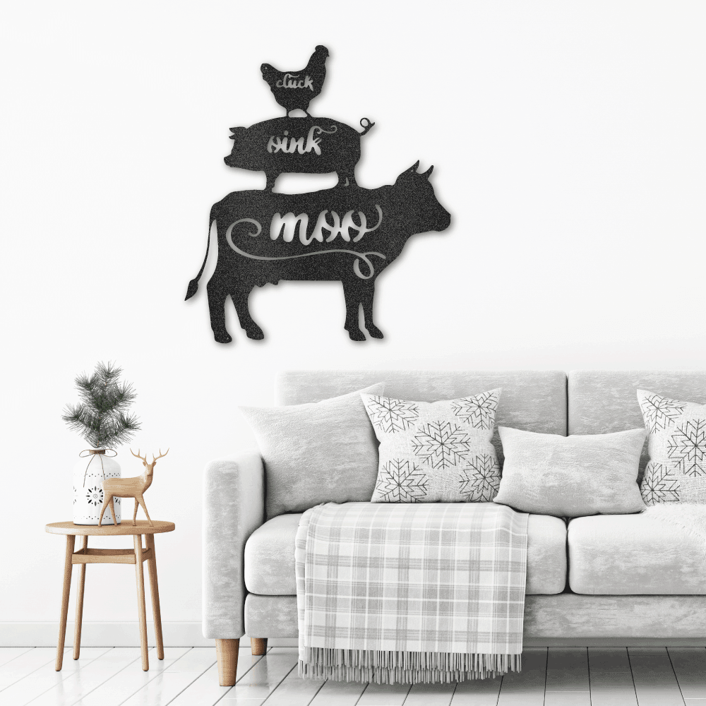Farm Animals Indoor Outdoor Steel Wall Sign Rustic Farmhouse Home Decor - Mallard Moon Gift Shop