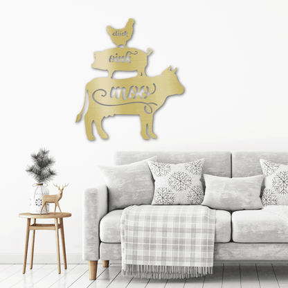 Farm Animals Indoor Outdoor Steel Wall Sign Rustic Farmhouse Home Decor - Mallard Moon Gift Shop