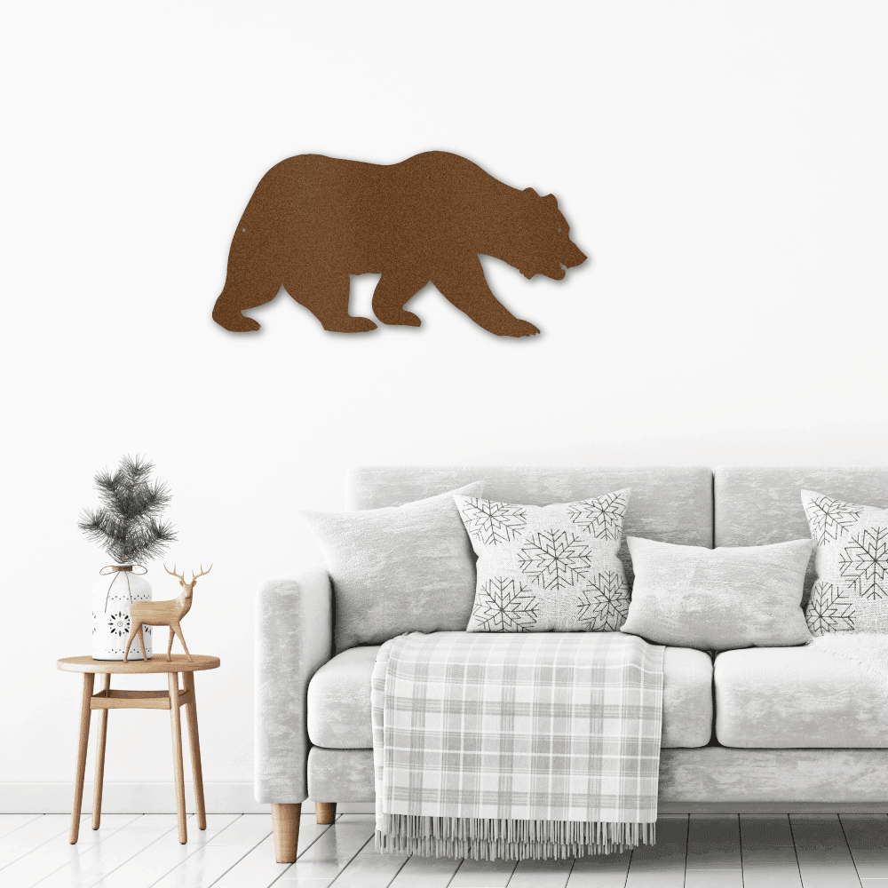 Grizzly Bear Steel Wall Sign - Mallard Moon Gift Shop
