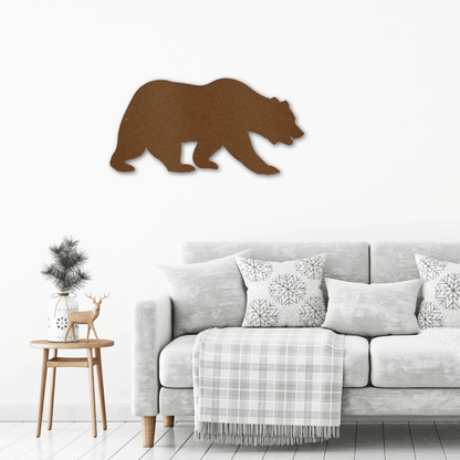 Grizzly Bear Steel Wall Sign - Mallard Moon Gift Shop