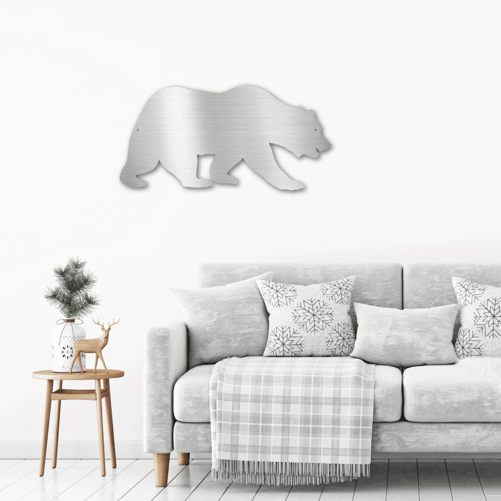 Grizzly Bear Steel Wall Sign - Mallard Moon Gift Shop