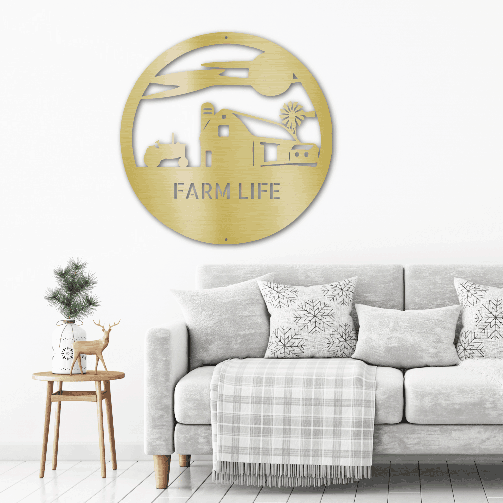 Southern Sky Farm Scene Custom Name Steel Wall Sign - Mallard Moon Gift Shop
