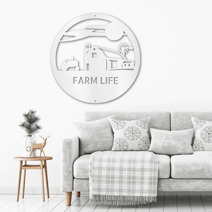 Southern Sky Farm Scene Custom Name Steel Wall Sign - Mallard Moon Gift Shop