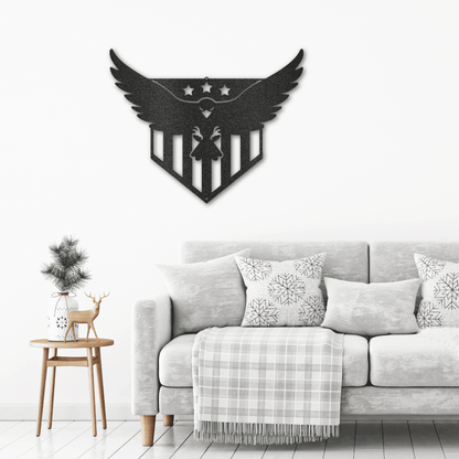 Swooping Eagle Patriotic Indoor Outdoor Steel Wall Sign - Mallard Moon Gift Shop