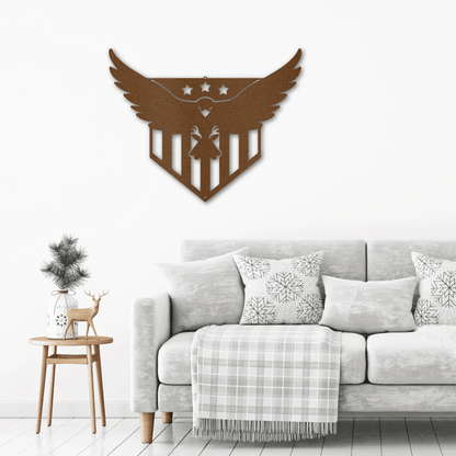 Swooping Eagle Patriotic Indoor Outdoor Steel Wall Sign - Mallard Moon Gift Shop