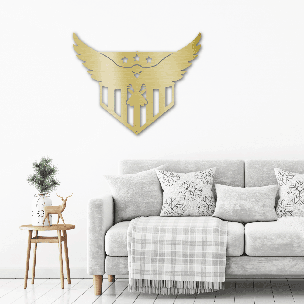 Swooping Eagle Patriotic Indoor Outdoor Steel Wall Sign - Mallard Moon Gift Shop