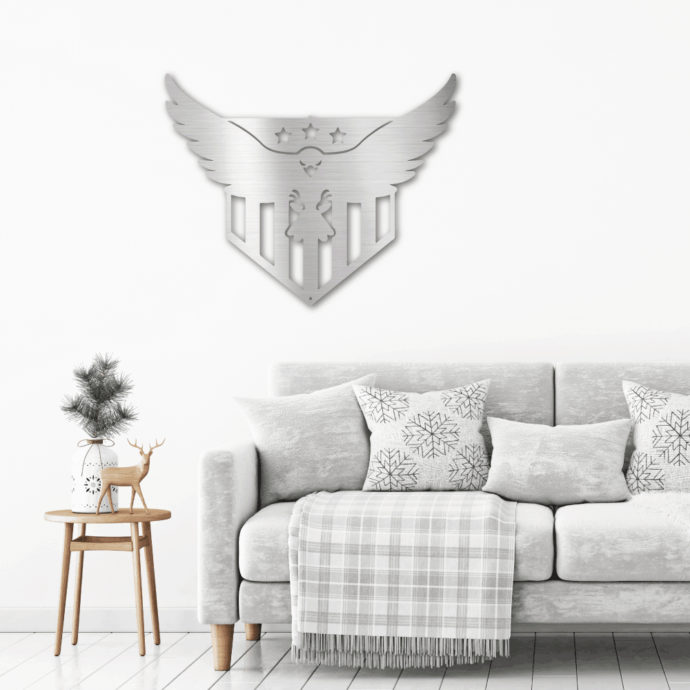 Swooping Eagle Patriotic Indoor Outdoor Steel Wall Sign - Mallard Moon Gift Shop