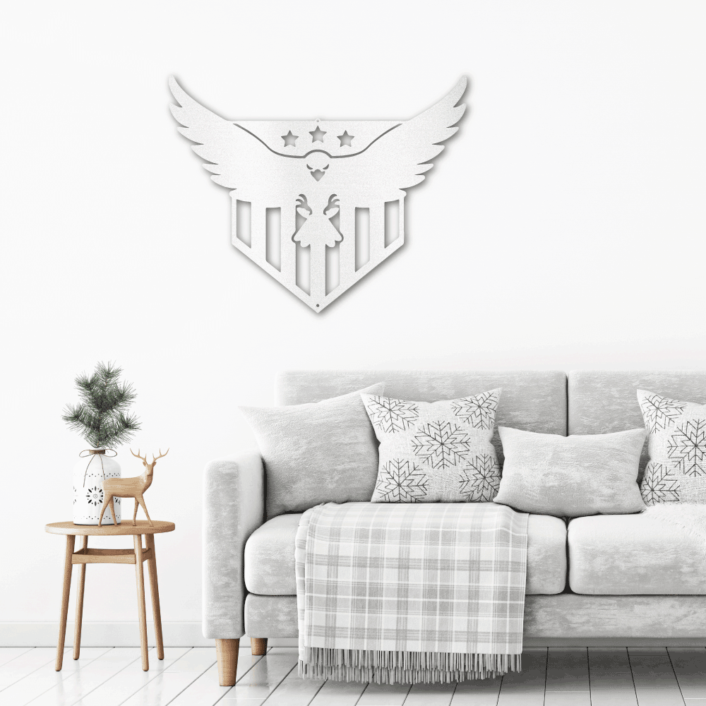 Swooping Eagle Patriotic Indoor Outdoor Steel Wall Sign - Mallard Moon Gift Shop