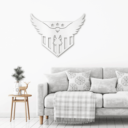 Swooping Eagle Patriotic Indoor Outdoor Steel Wall Sign - Mallard Moon Gift Shop