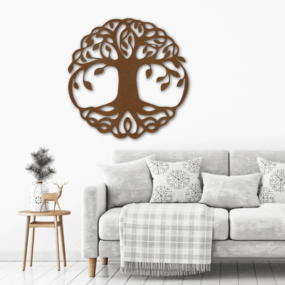 Classic Tree of Life Indoor Outdoor Steel Wall Sign - Mallard Moon Gift Shop