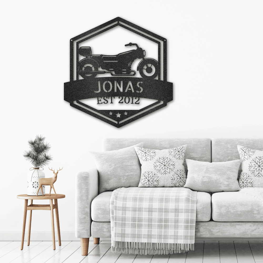 Motorcycle Custom Name Metal Wall Art Sign - Mallard Moon Gift Shop