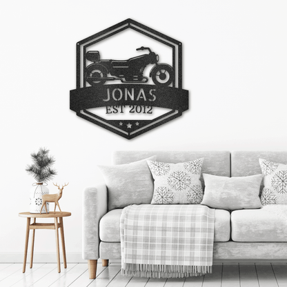 Motorcycle Custom Name Metal Wall Art Sign - Mallard Moon Gift Shop