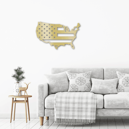 USA Flag Indoor Outdoor Steel Wall Sign Art - Mallard Moon Gift Shop