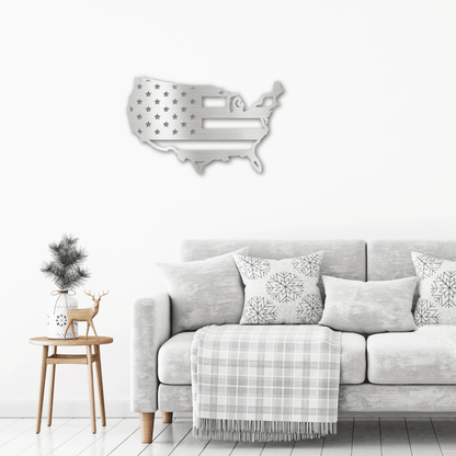 USA Flag Indoor Outdoor Steel Wall Sign Art - Mallard Moon Gift Shop