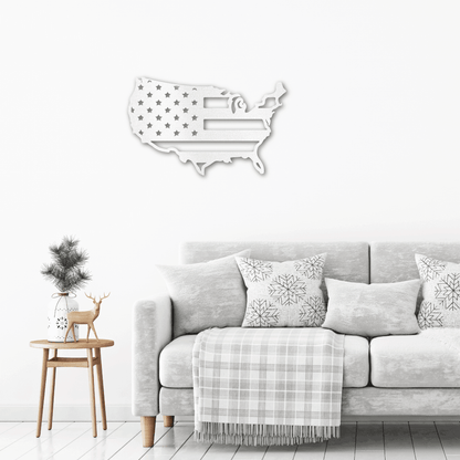 USA Flag Indoor Outdoor Steel Wall Sign Art - Mallard Moon Gift Shop