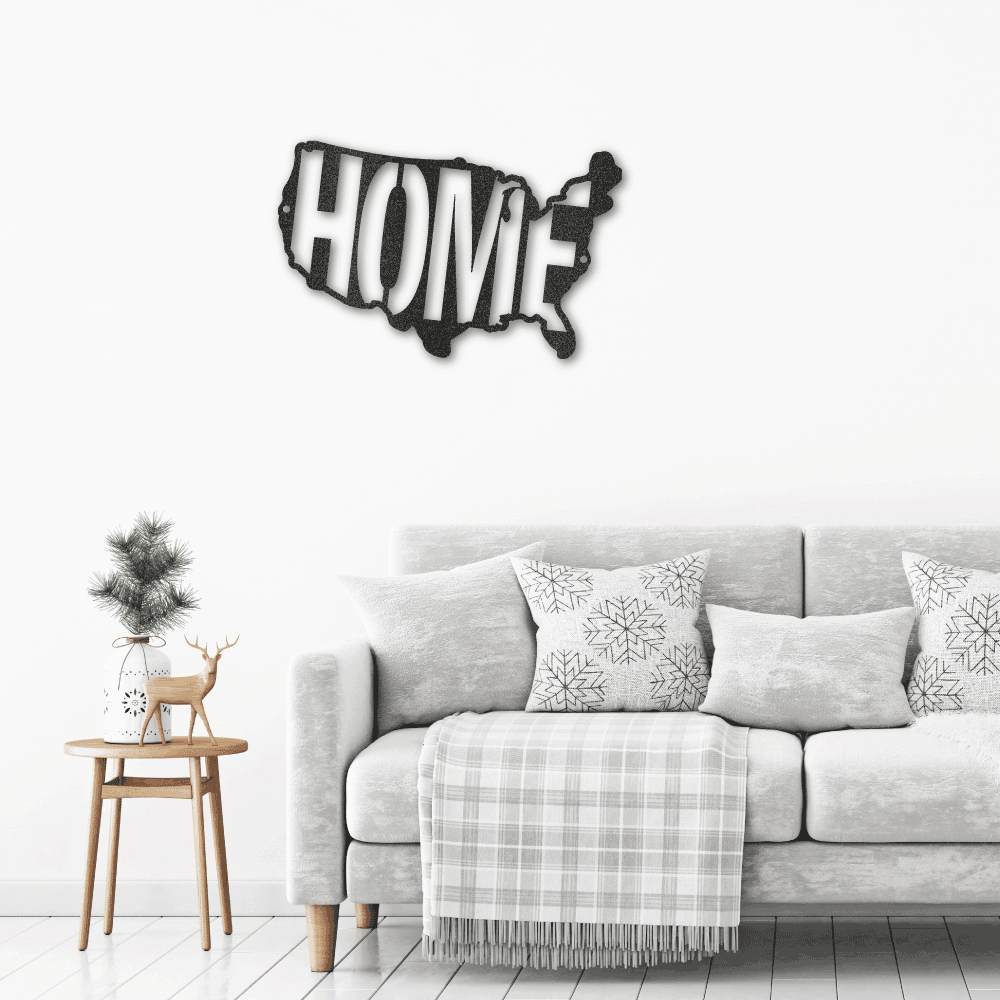 USA Home Indoor Outdoor Steel Wall Sign - Mallard Moon Gift Shop