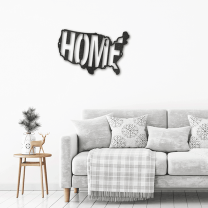 USA Home Indoor Outdoor Steel Wall Sign - Mallard Moon Gift Shop