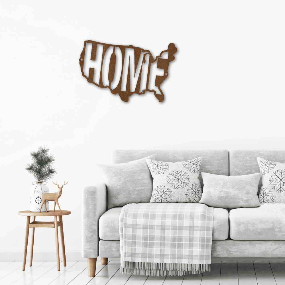 USA Home Indoor Outdoor Steel Wall Sign - Mallard Moon Gift Shop