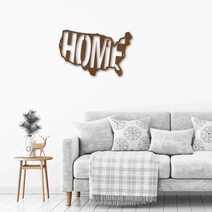 USA Home Indoor Outdoor Steel Wall Sign - Mallard Moon Gift Shop