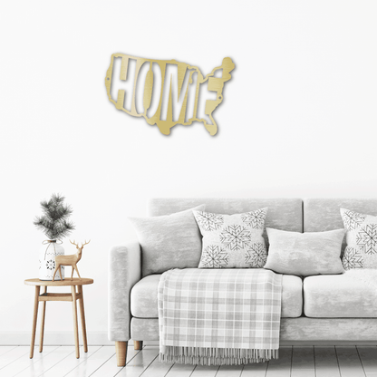 USA Home Indoor Outdoor Steel Wall Sign - Mallard Moon Gift Shop