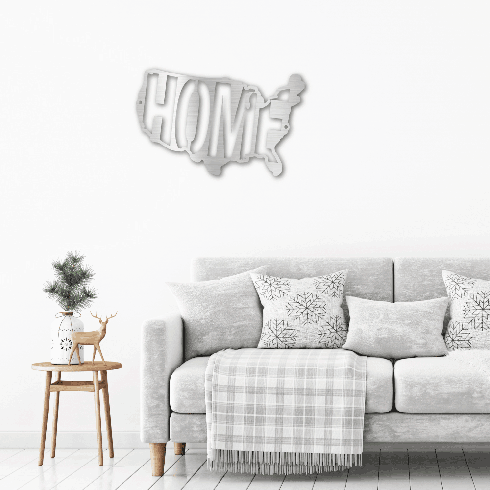 USA Home Indoor Outdoor Steel Wall Sign - Mallard Moon Gift Shop