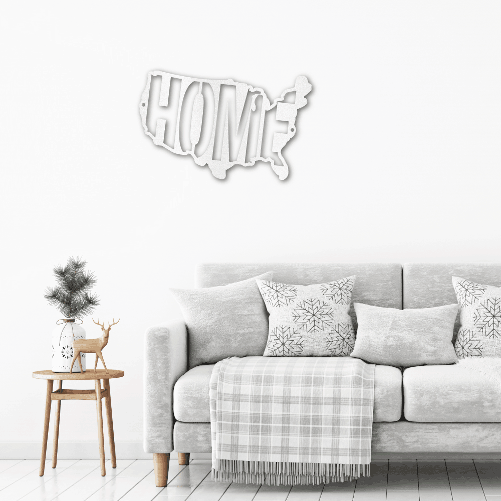 USA Home Indoor Outdoor Steel Wall Sign - Mallard Moon Gift Shop