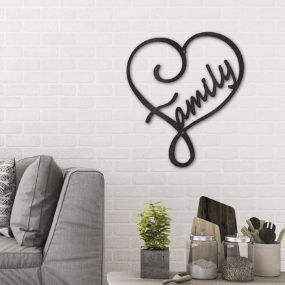Family Love Indoor Outdoor Steel Wall Sign Metal Art - Mallard Moon Gift Shop